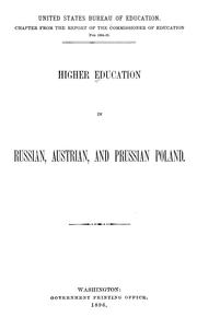 Cover of: Higher education in Russian, Austrian, and Prussian Poland by Hermann Schoenfield