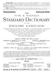 Cover of: Announcement of standard dictionary