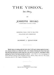 Cover of: The vision, in 1803, of Joseph Hoag ...