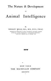 Cover of: The nature and development of animal intelligence