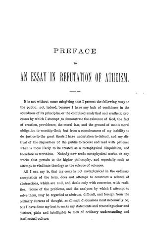 An essay in refutation of atheism by Orestes Augustus Brownson