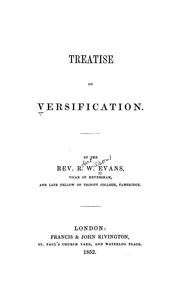 Cover of: A treatise on versification