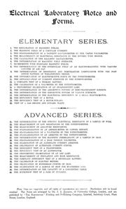 Cover of: Electrical laboratory notes and forms