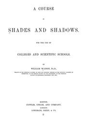 Cover of: A course in shades and shadows | Watson, William