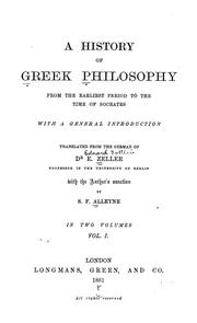 Cover of: A history of Greek philosophy: from the earliest period to the time of Socrates, with a general introduction