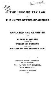 Cover of: The income tax law of the United States of America