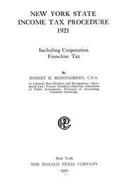 Cover of: New York state income tax procedure, 1921: including corporation franchise tax