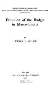 Cover of: Evolution of the budget in Massachusetts