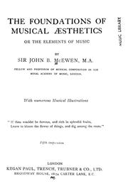 Cover of: The foundations of musical æsthetics: or, The elements of music