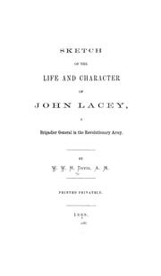 Cover of: Sketch of the life and character of John Lacey by W. W. H. Davis