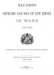Cover of: Records of officers and men of New Jersey in wars 1791-1815