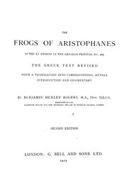 Cover of: The Frogs of Aristophanes by Aristophanes