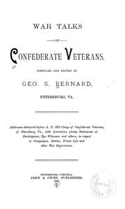 Cover of: War talks of Confederate veterans