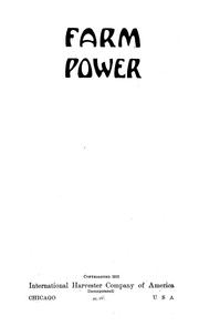 Cover of: Farm power
