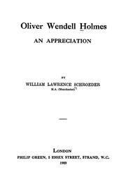 Cover of: Oliver Wendell Holmes: an appreciation