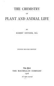 Cover of: The chemistry of plant and animal life.