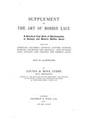 Cover of: Supplement to The art of bobbin lace: a practical text book of workmanship in antique and modern bobbin lace : including Venetian, Milanese, Genoese, guipure, Flemish, Honiton, duchesse, and Brussels : also several rare stitches and fillings for various lace