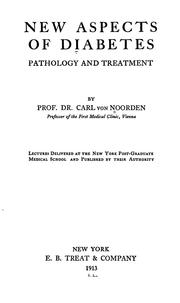 Cover of: New aspects of diabetes by Carl von Noorden