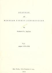Cover of: History of Windham County, Connecticut ...