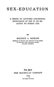 Cover of: Sex-education by Maurice Alpheus Bigelow, Maurice Alpheus Bigelow