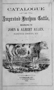 Cover of: Catalogue of improved Durham cattle