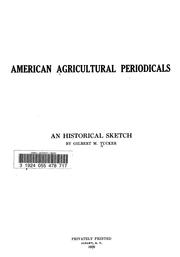 Cover of: American agricultural periodicals: an historical sketch