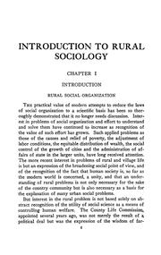 Cover of: Introduction to rural sociology