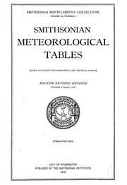 Cover of: Smithsonian meteorological tables [based on Guyot's meteorological and physical tables] by Smithsonian Institution