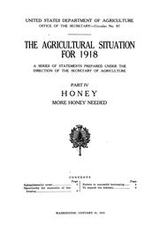 The agricultural situation for 1918 by United States. Department of Agriculture. Office of the Secretary