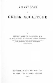 Cover of: A handbook of Greek sculpture by Ernest Arthur Gardner