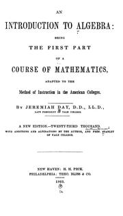 An introduction to algebra by Jeremiah Day