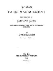 Cover of: Roman farm management: the treatises of Cato and Varro