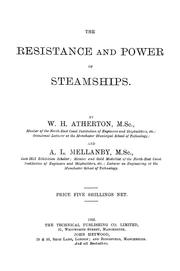 Cover of: Resistance and power of steamships by W. H. Atherton