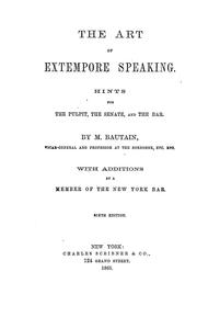 Cover of: Art of extempore speaking by L. Bautain