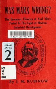 Was Marx wrong? by I.M. Rubinow