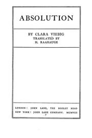 Cover of: Absolution by Clara Viebig