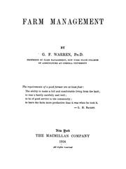 Cover of: Farm management