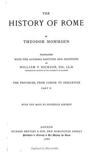 Cover of: The history of Rome by Theodor Mommsen