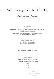 War songs of the Greeks and other poems by David Ross Fotheringham