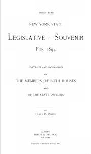 Cover of: New York State legislative souvenir