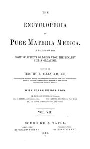 Cover of: The encyclopedia of pure materia medica | Timothy Field Allen