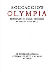 Cover of: Boccaccio's Olympia: ed. with an English rendering