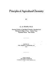 Cover of: Principles of agricultural chemistry by George Stronach Fraps, G. S. Fraps