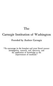 Cover of: The Carnegie Institution of Washington