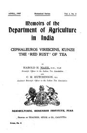 Cover of: Cephaleuros virescens, Kunze by Harold H. Mann