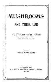 Cover of: Mushrooms and their use