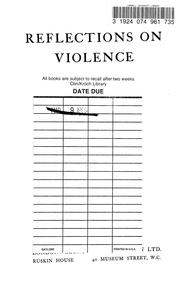 Cover of: Reflections on violence by Sorel, Georges