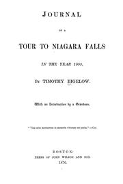 Cover of: Journal of a tour to Niagara Falls in the year 1805