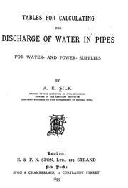 Cover of: Tables for calculating the discharge of water in pipes for water- and power-supplies