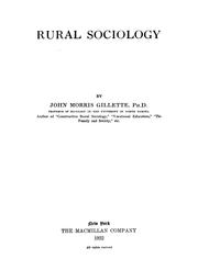 Cover of: Rural sociology